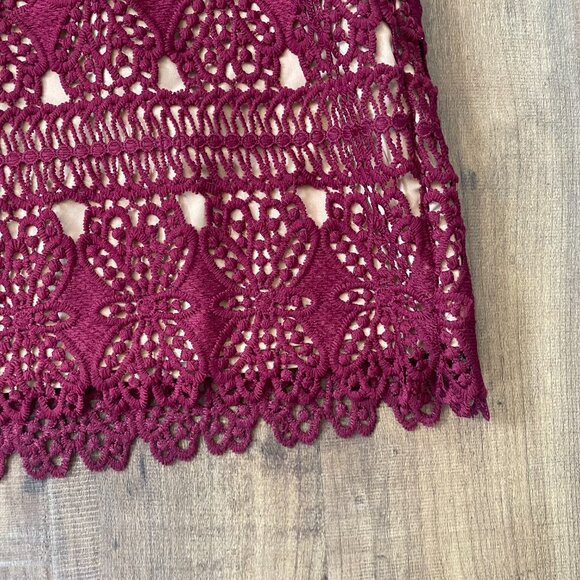 Lulus Burgundy Lace Strapless Dress Size XL | Cocktail Party Wedding Guest - Picture 6 of 9